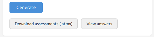 Screenshot of assessments panel – output buttons